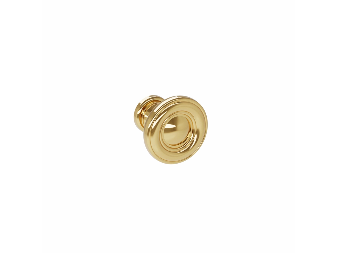 Puxador para Móvel Diâmetro 25mm em Zamac Banhado a Ouro Conjunto de 6 HARDWAREXCHANGE
