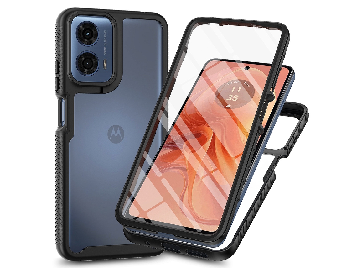 Capa Transparente Digitallab Para Motorola Moto G14 Com Película De Tela Preto