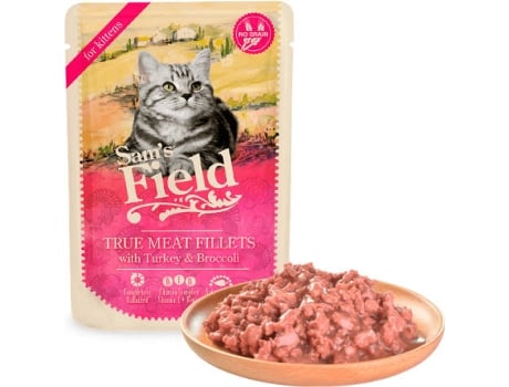 Ração para Gatos SAMS FIELD (85 g - Húmida - Sabor: Peru e Brócolos)