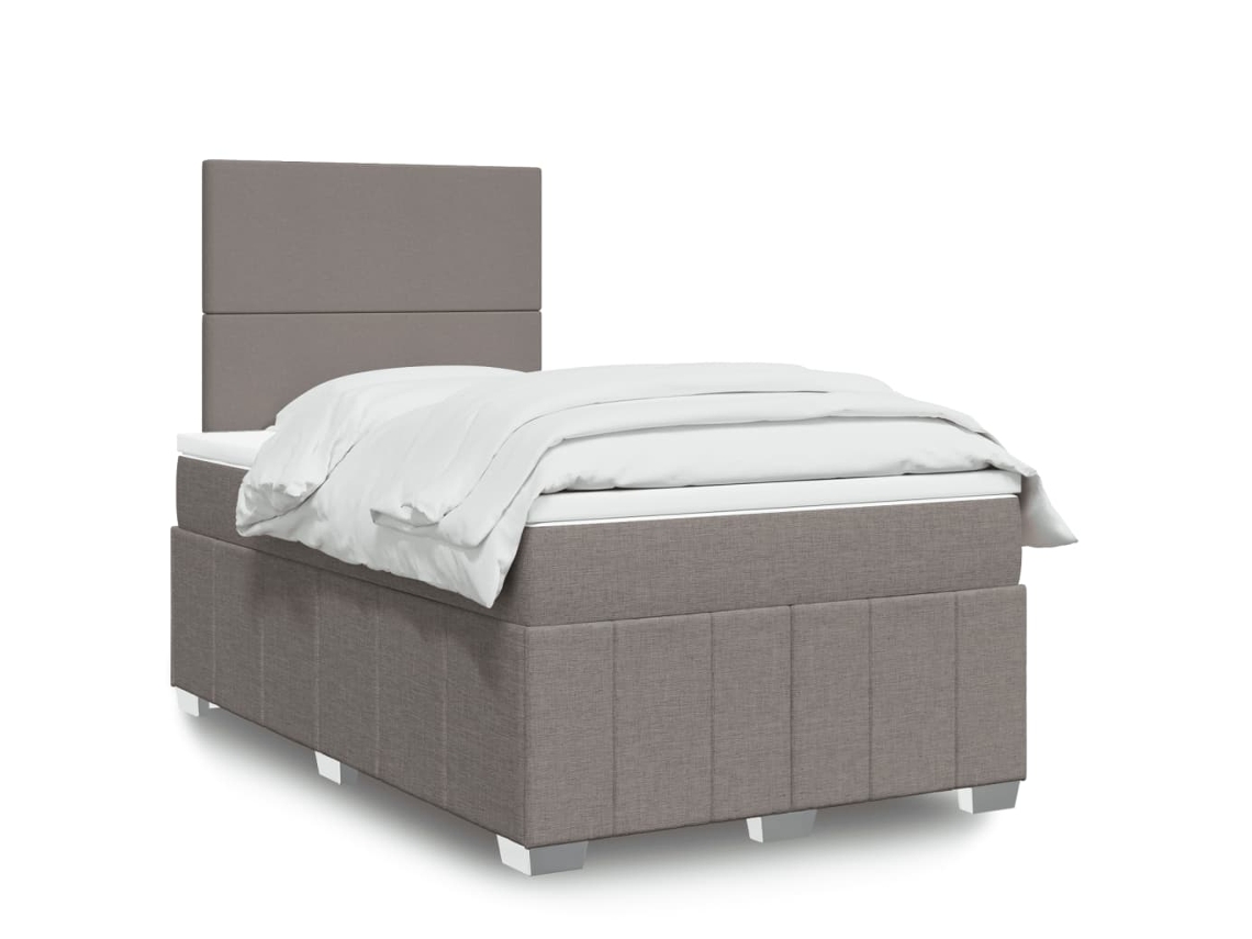 Cama Boxspring C/ Colchão 120x190cm Tecido Castanho-acinzentado