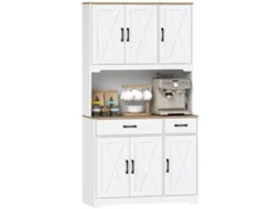 Armário Cozinha Alto Bancada Microondas 2 Gavetas 94x39x175cm