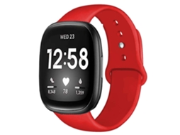 Bracelete Pulseira Silicone Suave para Fitbit by Google Versa 3 Vermelho