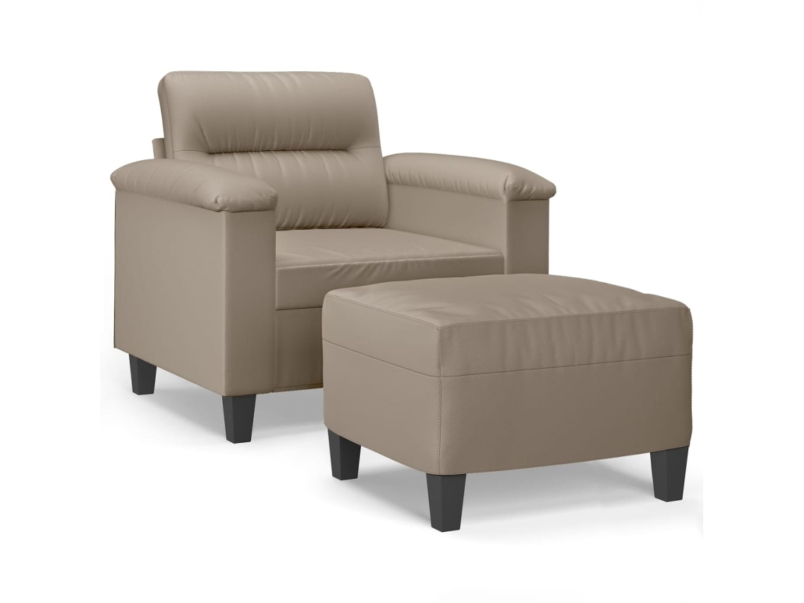 Sofa Chair With Footstool, Sofa Chairs With Footstools Vidaxl Cinzento-acastanhado Microfibra (n/a)