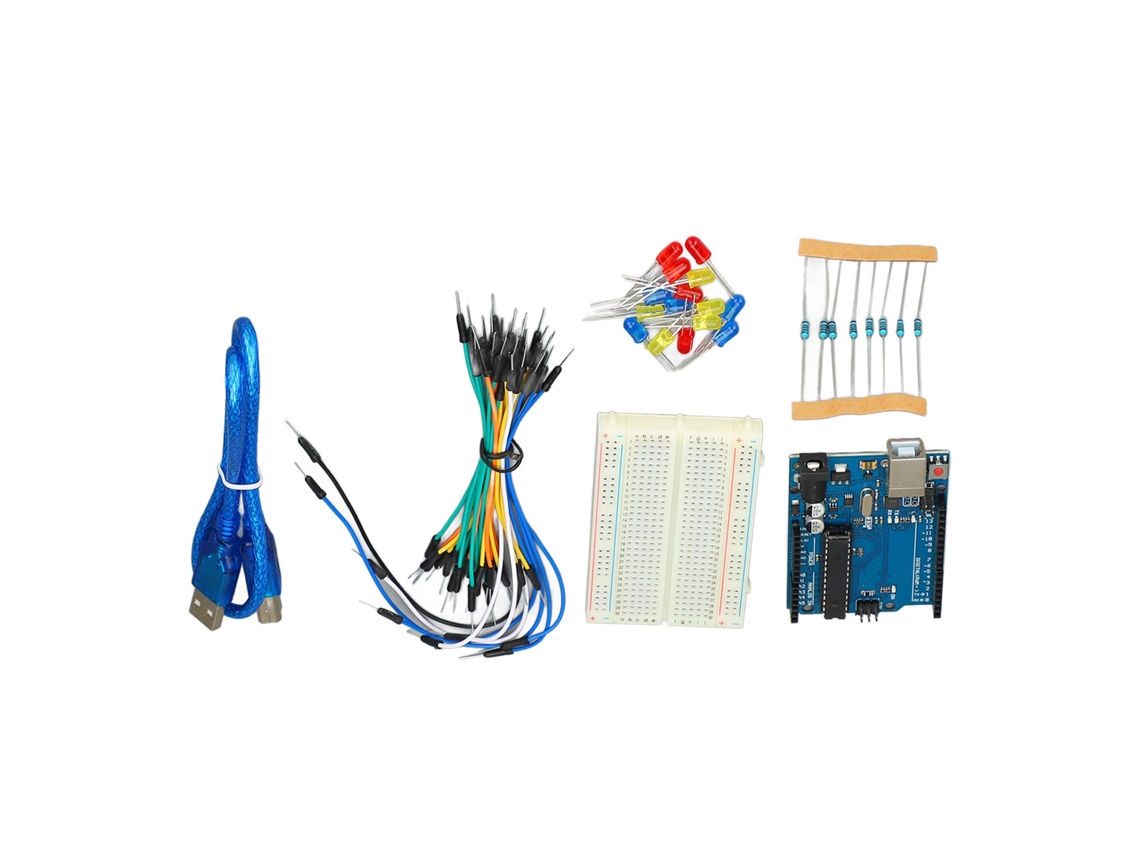Kit Básico Para Iniciantes: Placa De Desenvolvimento R3 Com Sensores E Componentes Elétrônicos Completos