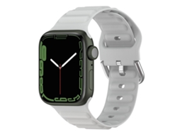 Bracelete de relógio Ocean Ripple para Apple Watch série 8 e 7 45 mm / SE 2 e 6 e SE e 5 e 4 44 mm (cinza claro)