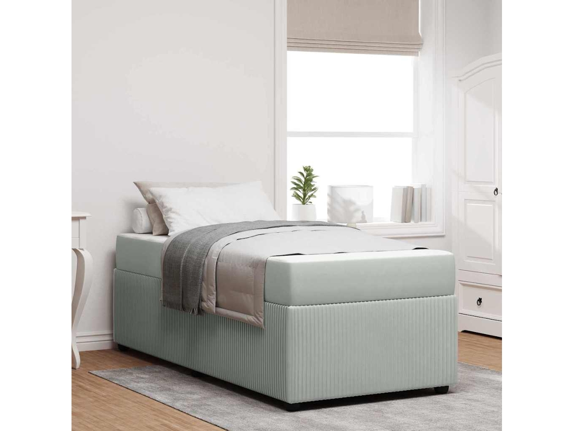 Vidaxl Estrutura Da Cama Cinzento-claro 90 X 200 Cm Tecido