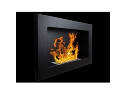 Lareira de bioetanol de parede ou embutida Pisa Black L 65 x P 12 x H 40
