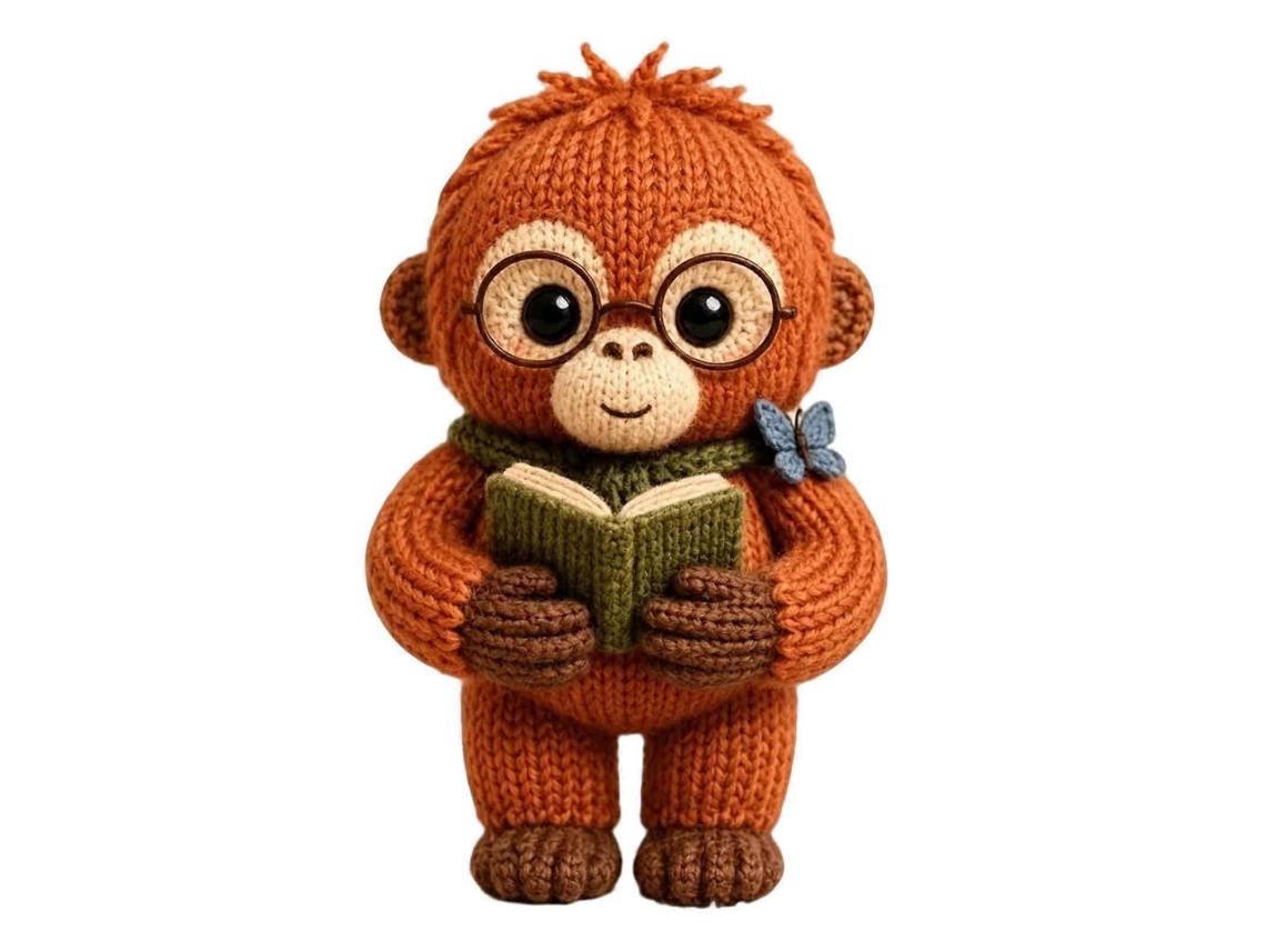 Macaco De Crochê Artesanal Suave Para Crianças E Presentes