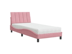 Bed, Beds Vidaxl Cor-de-rosa Veludo (90 X 200 Cm)