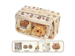 Estojo para Lápis, Transparente, Portátil, Escolar, Infantil, Meninas AQUAFORGE