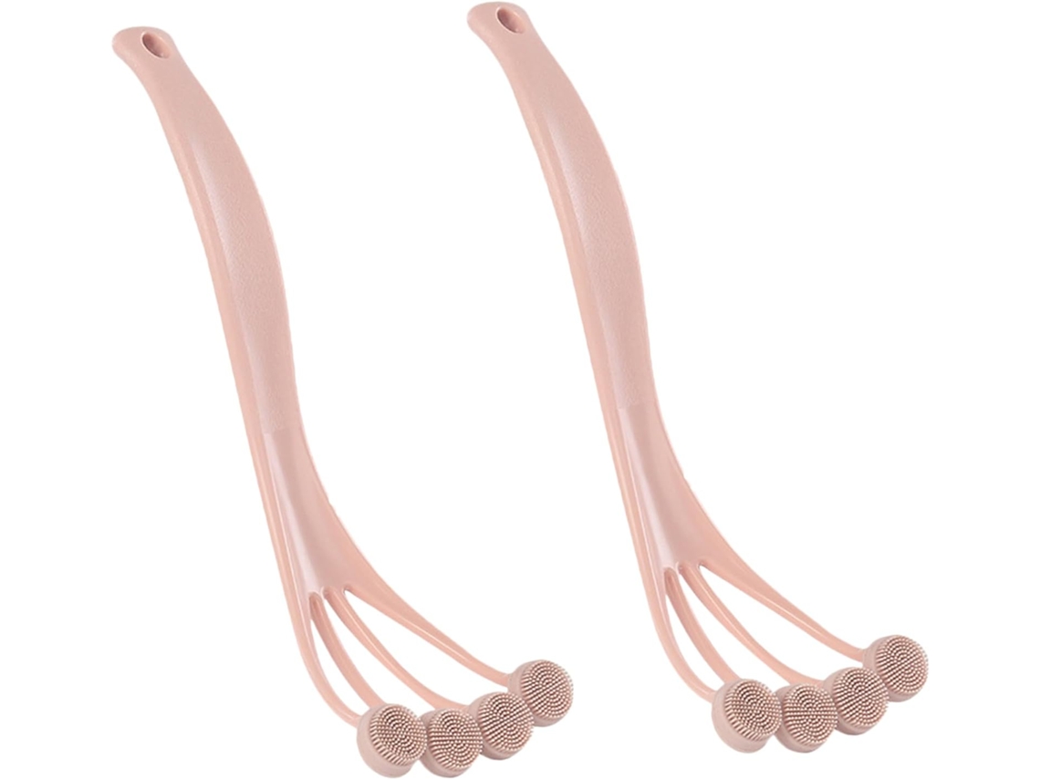 Escova De Banho Portátil Silicone Sherchpry 2 Peças, Escova Corporal Para Banho, Cabo Longo Para Limpeza Das Costas