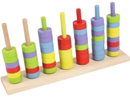 Conjunto De Brinquedos Madeira Para Empilhar E Classificar, Com