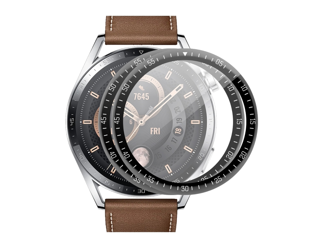 2 peças para huawei watch gt 3 46mm enkay hat-prince cobertura completa 3d curvado macio borda peça + filme protetor de tela pmma hd