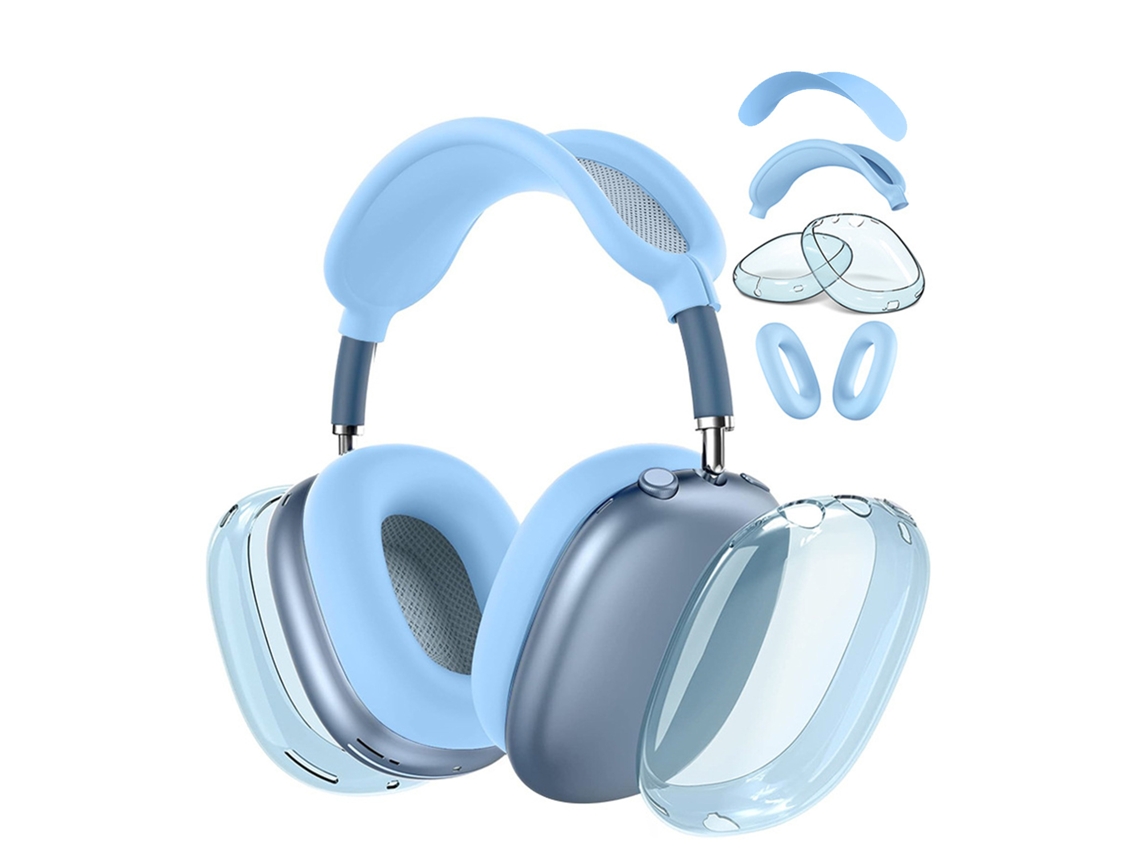 Capa de Silicone para Airpods Max, Tpu Macio À Prova de Choque e Arranhões, Conjunto de 4 Peças. Azul Celeste CZHHMART