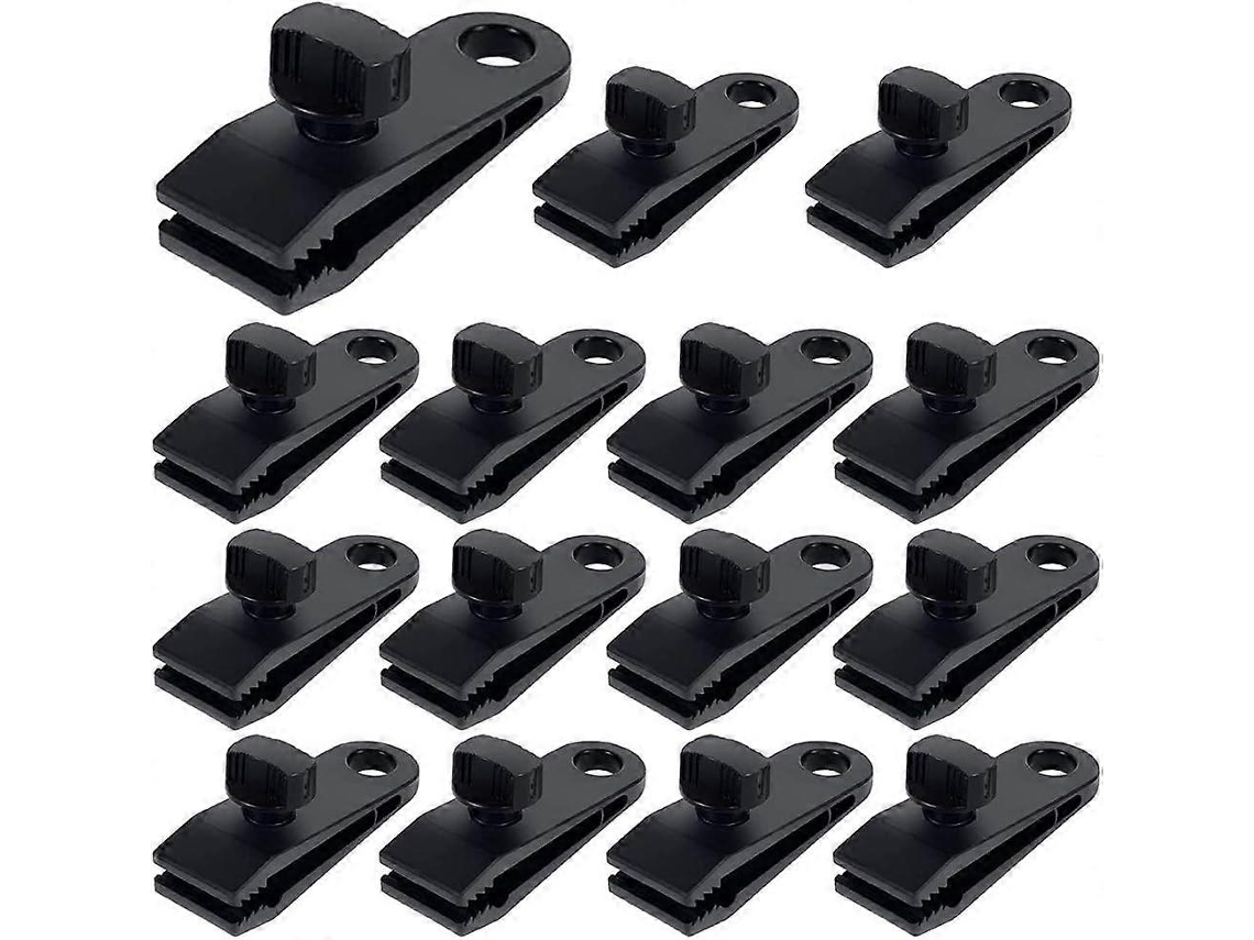 Pinzas para Lonas, Pinzas de Tienda, Abrazaderas Plásticas Multifunción para Lonas, Accesorios de Toldo de Acampada Al Aire Libre 15 Piezas