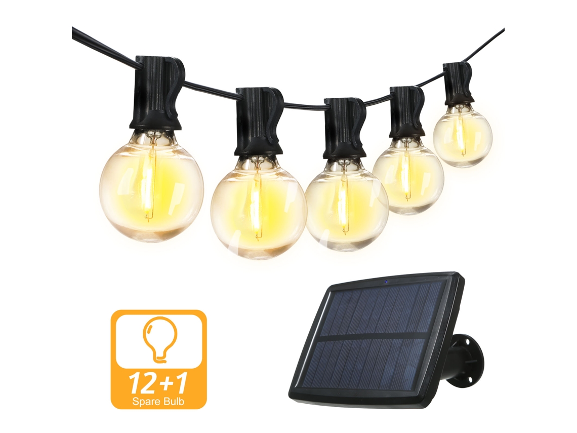 Luzes de Fita Solar G40 Globe 4 Modos Ip44 Bateria 2200mah Decoração Jardim Festa