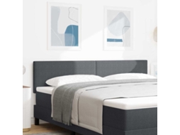 Vidaxl Cabeceira Led Cinza Escuro 180 Cm Tecido De Veludo Cotele