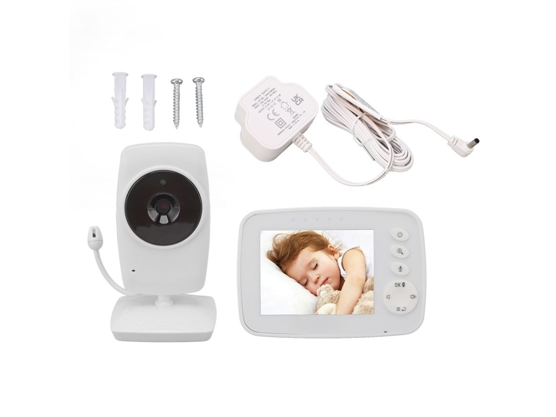 Babá Eletrônica De 3, 2 Polegadas Com Zoom De 2x, Monitoramento De Temperatura, Visão Noturna E Função De Intercomunicador, Tela Tft, Uso Doméstico