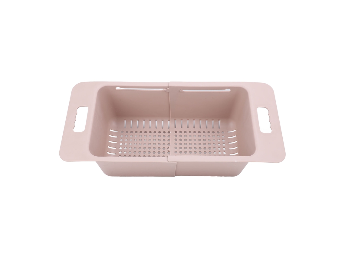 Cesto Ajustável para Freezer Horizontal com Divisão e Alça em Rosa com S/MARCA