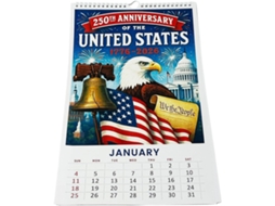Calendário Mural Do Ano De 2026, Calendário Mural Comemorativo Do 250º Aniversário Da América | Gokoco