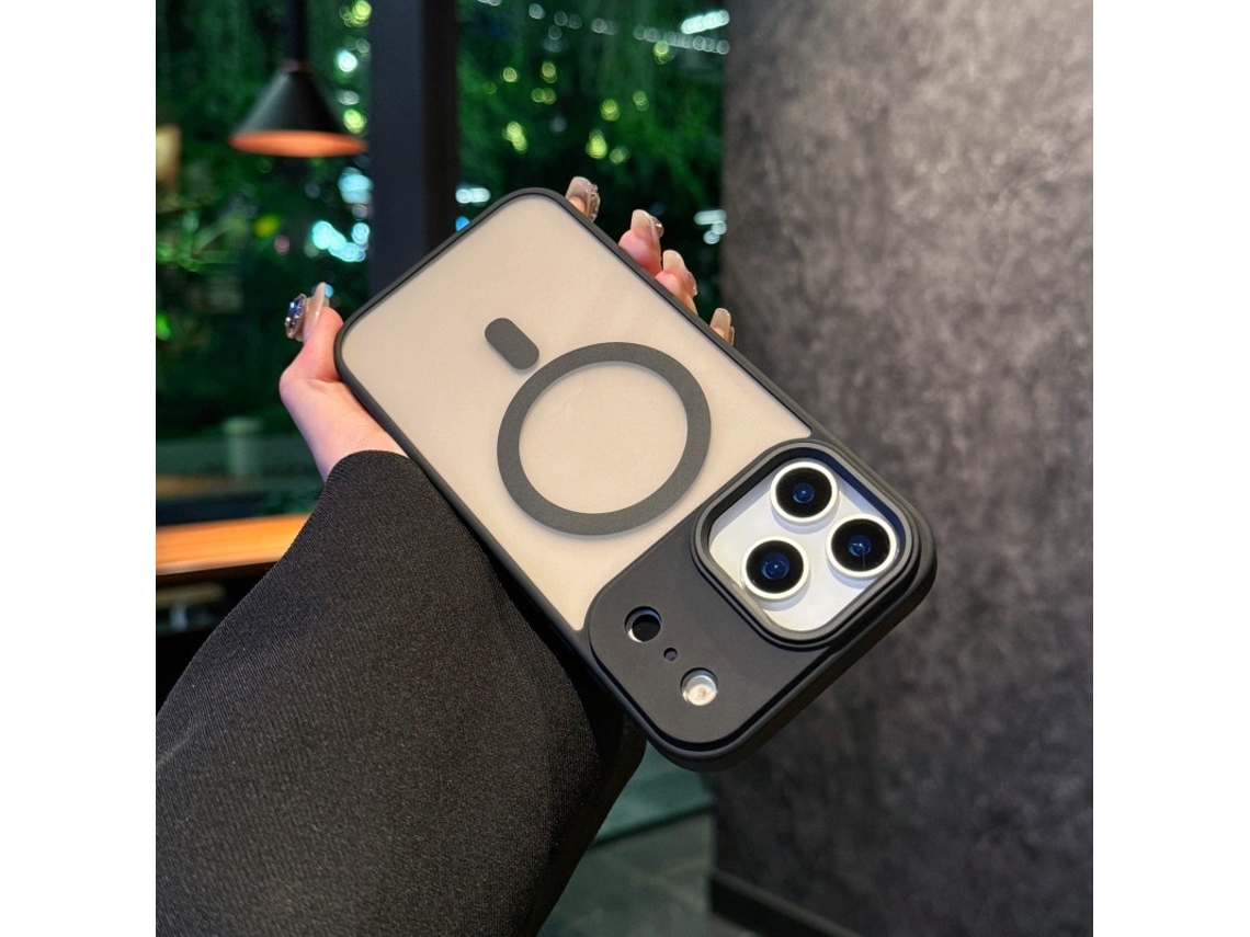 Capa Para Iphone 17 Pro Max Preta, Magnética, Com Toque Fosco E Transparente.