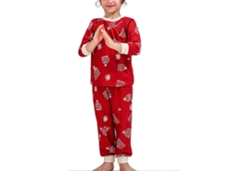 Pijama De Natal Para Crianças Com Padrão De Cervo Cartoon Da Laxiscreed - Conjunto Familiar Para 4-5 Anos