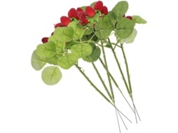 Conjunto De 6 Frutas Artificiais Realistas, Mirtilo Vermelho, 9 Cabeças De Plástico.
