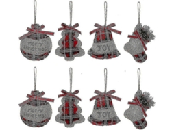 Enfeites Rsticos Para Rvore De Natal, Meias De Natal De Juta, Bolas De Natal Campestres, Sinos Para Rvore Com Detalhes Em Vermelho Moderno E Hengjian