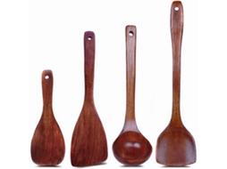 Conjunto de 4 Utensílios WJS Castanho
