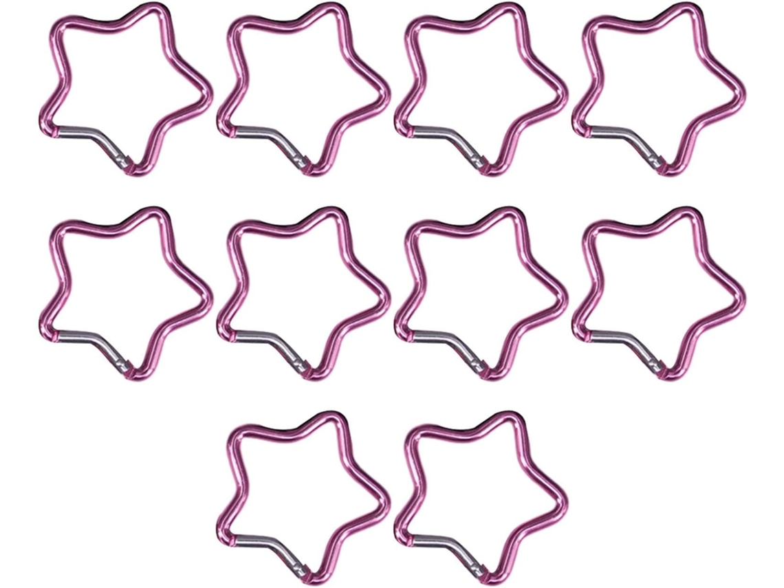 Conjunto De 10 Mosquetões Em Formato Estrela Para Chaveiros, Com
