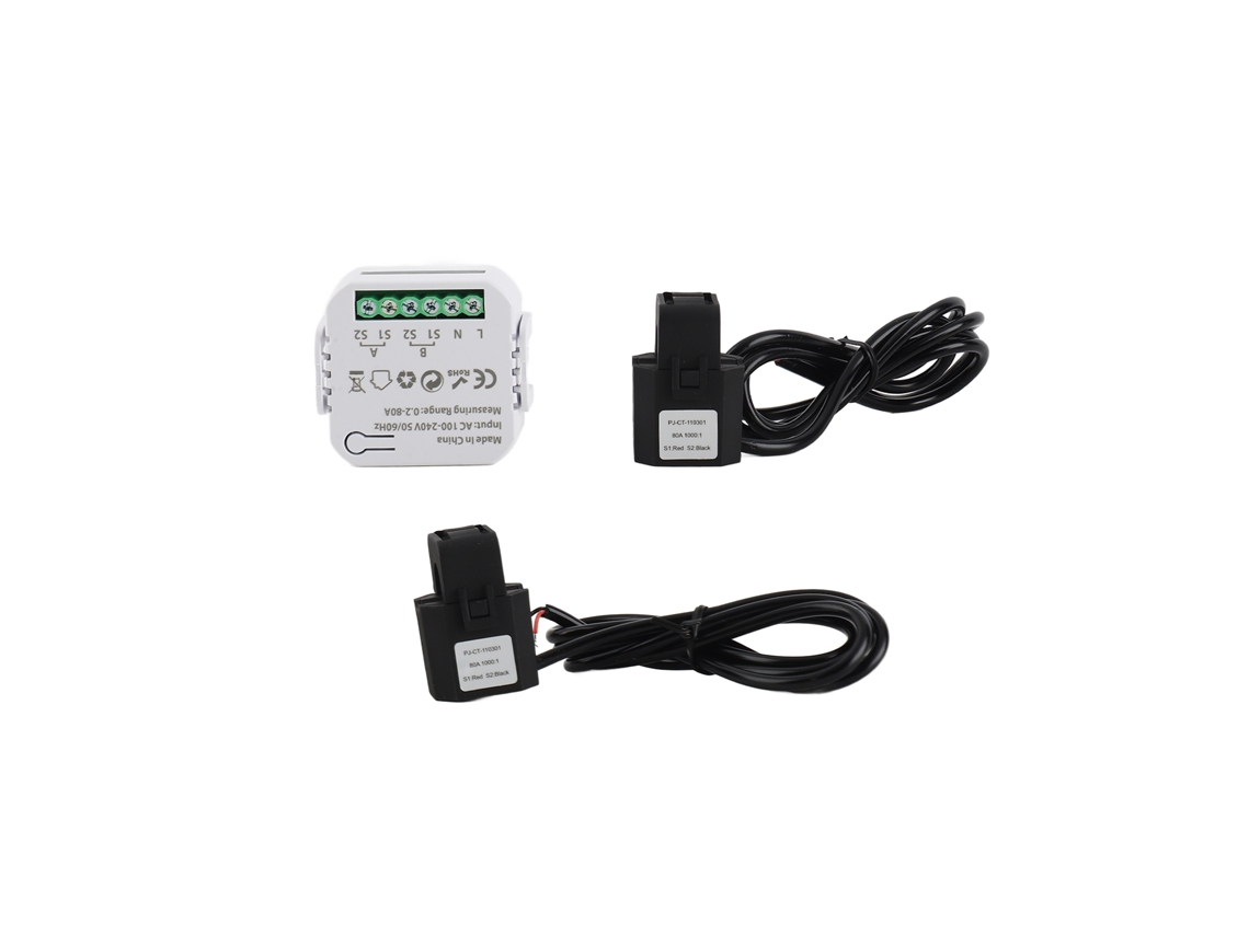 Medidor De Energia Wifi Bilateral Bidirecional Inteligente 80a Com 2 Pinças De Transformador De Corrente Ct 80a Sensores App Em Tempo Real E Controle