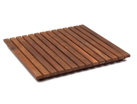 Grelha de chuveiro em madeira de teca Zenkooi Ol01343 71x71cm