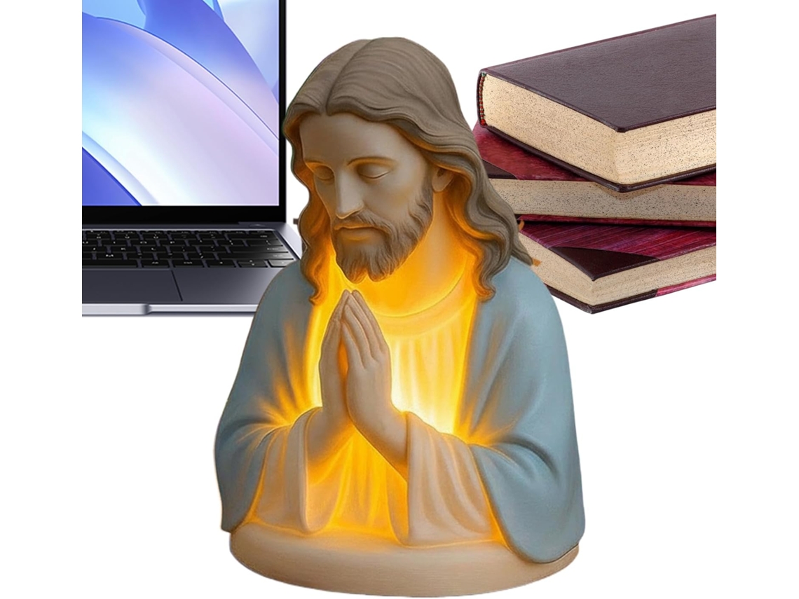 Luminária Noturna Da Virgem Maria 2025 - Elegante Decoração Espiritual Em Resina |