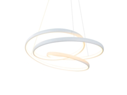Nettlife Led Candeeiro Pendente Diam.50 Cm 55 W Mesa De Jantar Em Ferro Branco Candeeiro De Mesa De Jantar Moderno Regulável Com Controlo Remoto