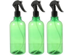 Conjunto de 3 frascos de spray reutilizáveis em plástico verde, 500ml