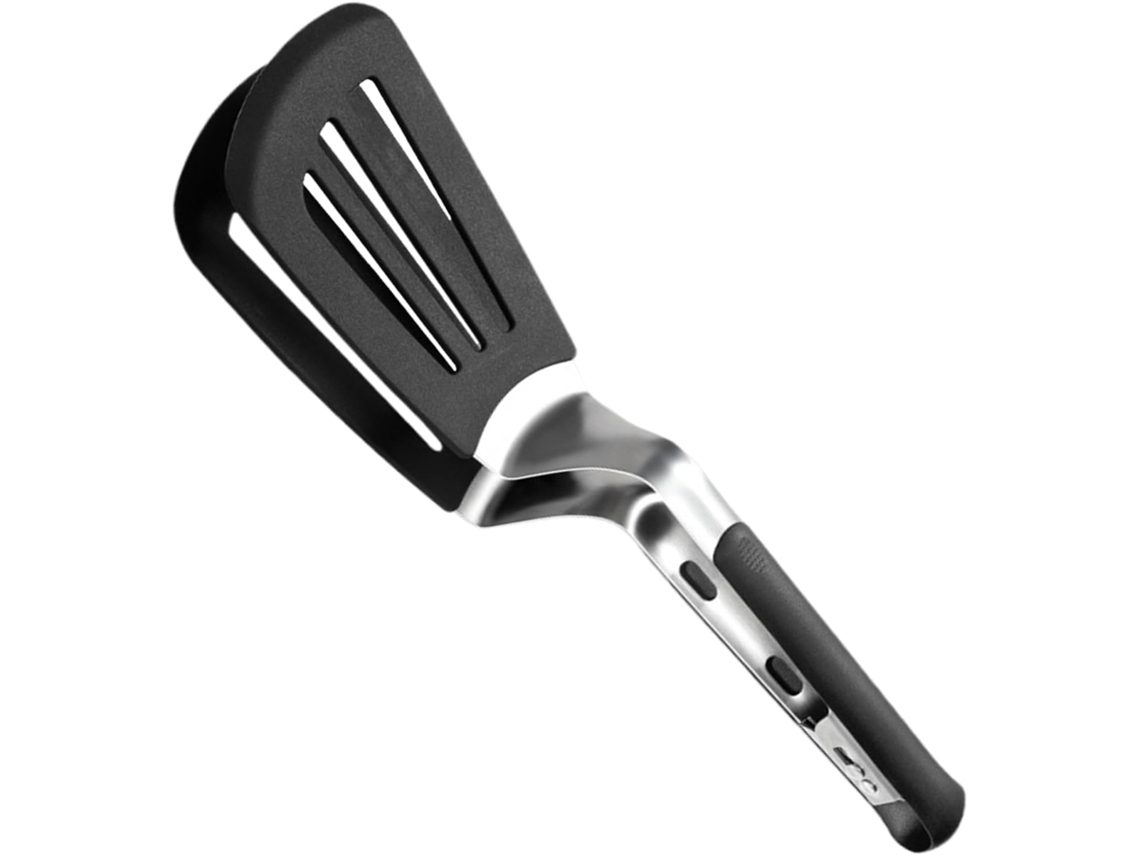 Pinça Com Espátula Para Grelhar, Pinça Para Virar Alimentos Ideal Bife, Carne, Camarão, Cordeiro, Pizza, Bacon, Legumes
