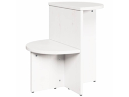 Mesa de Centro Branco 50x40x50 cm Madeira de Pinho Maciça MAISON EXCLUSIVE
