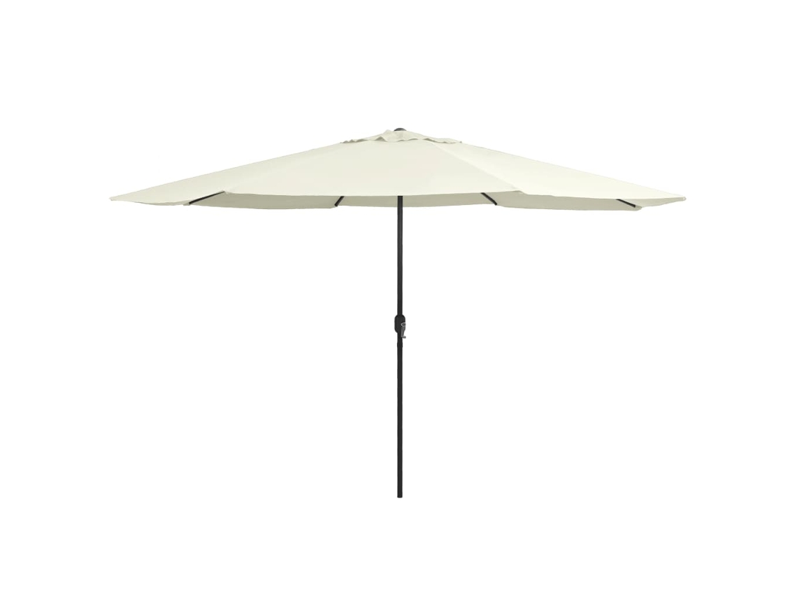 Vidaxl Guarda-sol De Jardim Com Poste De Metal 390 Cm Branco Areia