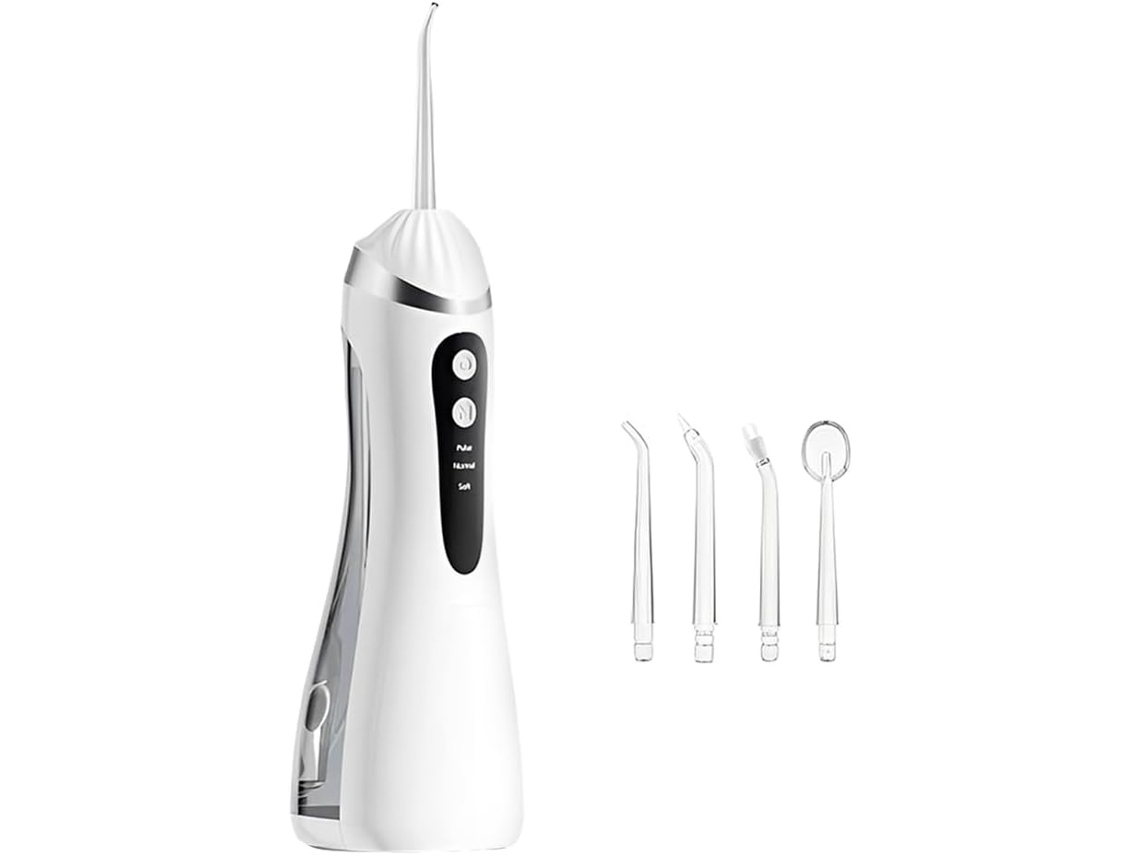 Irrigador Oral Sem Fio Genérico À Prova D'água Com 4 Bicos De Jato Para Uso Doméstico E Viagens (branco)