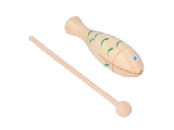 Instrumento De Percussão Em Forma De Peixe Portátil De Madeira Para Crianças Bebês Cor Madeira
