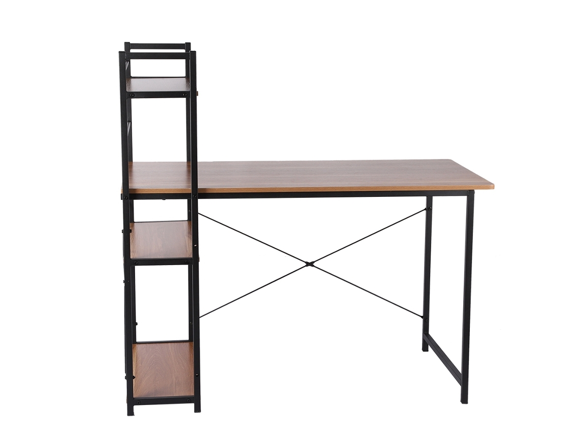 Mesa De Computador (estante De Livros De 4 Andares, Escritório Multifuncional)