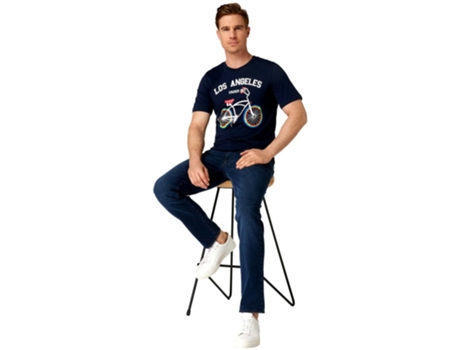 T-Shirt de Homem JACKJONES Corta Blucycle Azul (M)