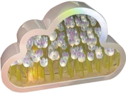 Luminária De Mesa Floral Em Formato Tulipa, Feita À Mão, Com Espelho,