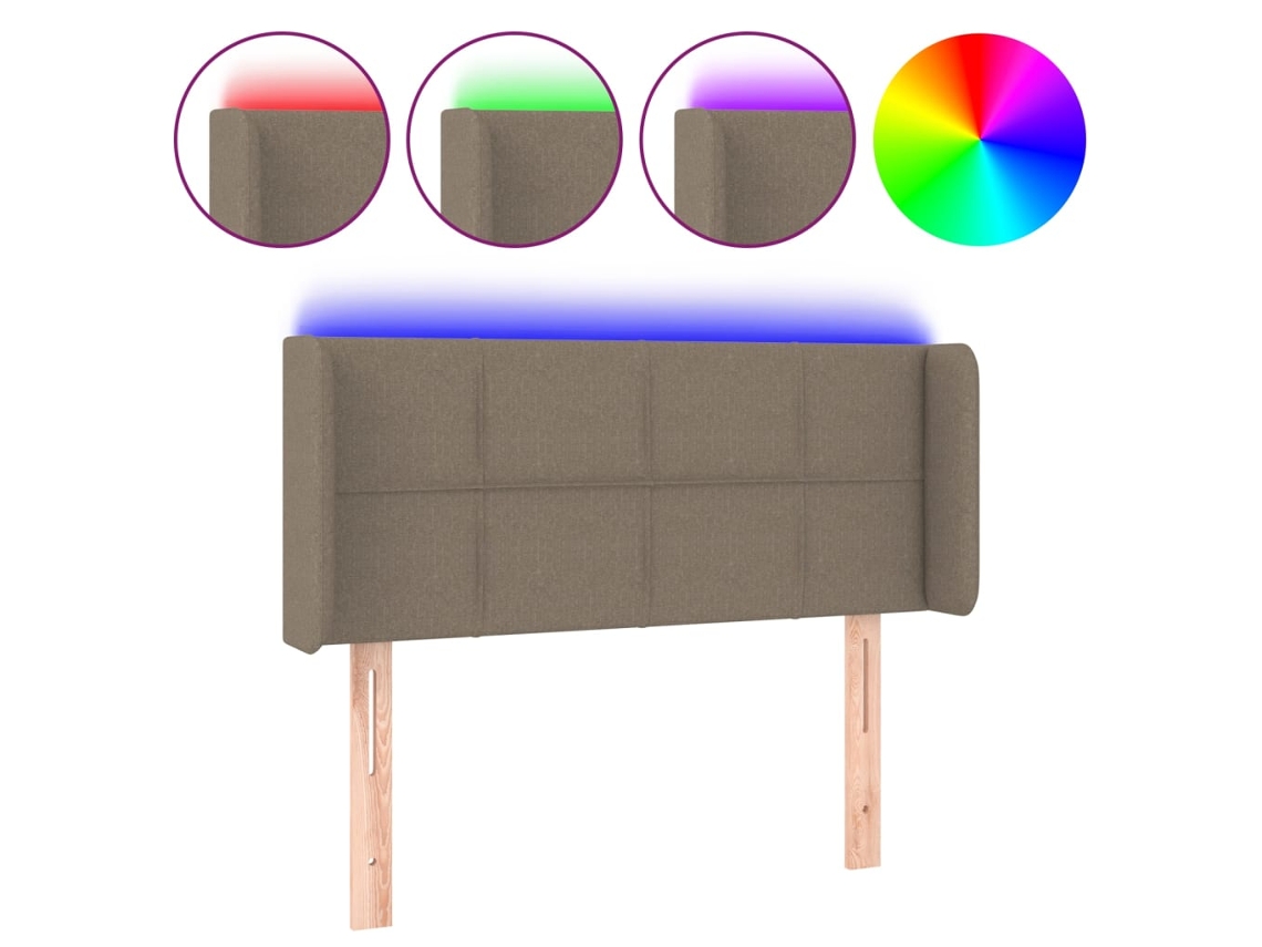Cabeceira de Cama com Luzes Led Tecido Cinza Acastanhado MAISON EXCLUSIVE (93x16x78 cm)