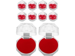 Conjunto 20 Caixas Joias Plástico Transparente Leves Protetoras Design Elegante Guardar Transportar Anéis GOKOCO
