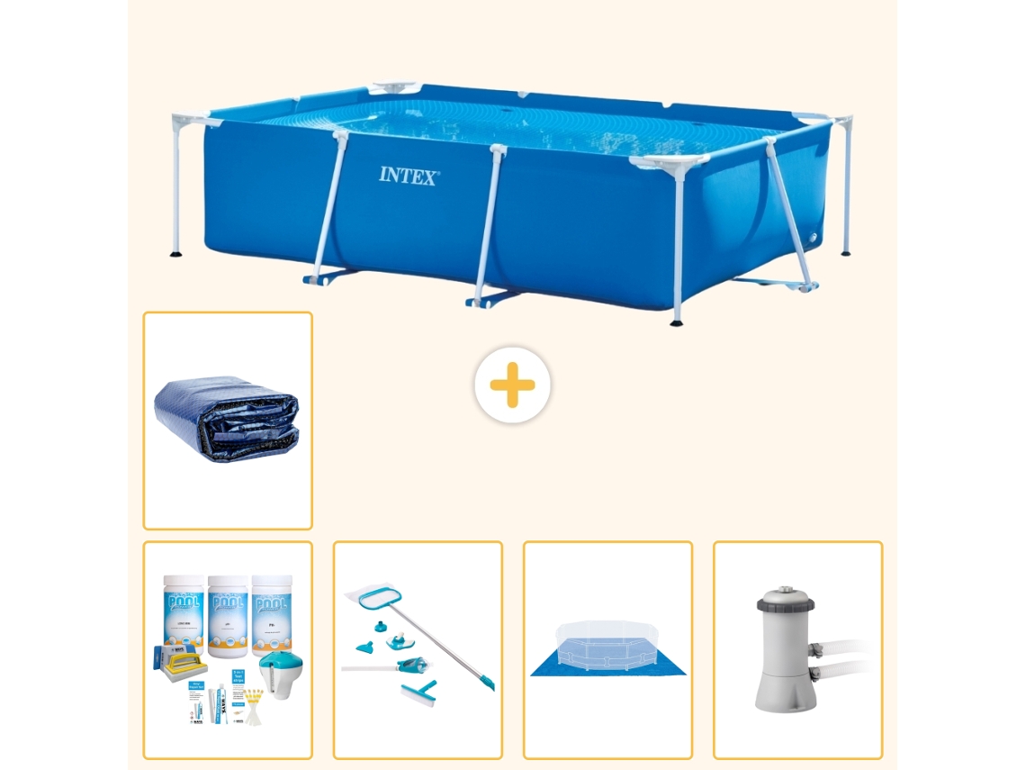 Intex Piscina Com Estrutura Retangular - 300x200x75 Cm - 6-peças S20056