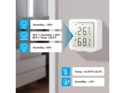 Sensor de Temperatura Inteligente Sem Fio Wifi Tuya Compatível com Alexa Casa Automação