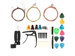 Kit De Acessórios Para Guitarra, Incluindo Cordas, Capo, Palhetas De Celuloide, Clipe Para Rastilho Superior E Inferior. Aquaforge