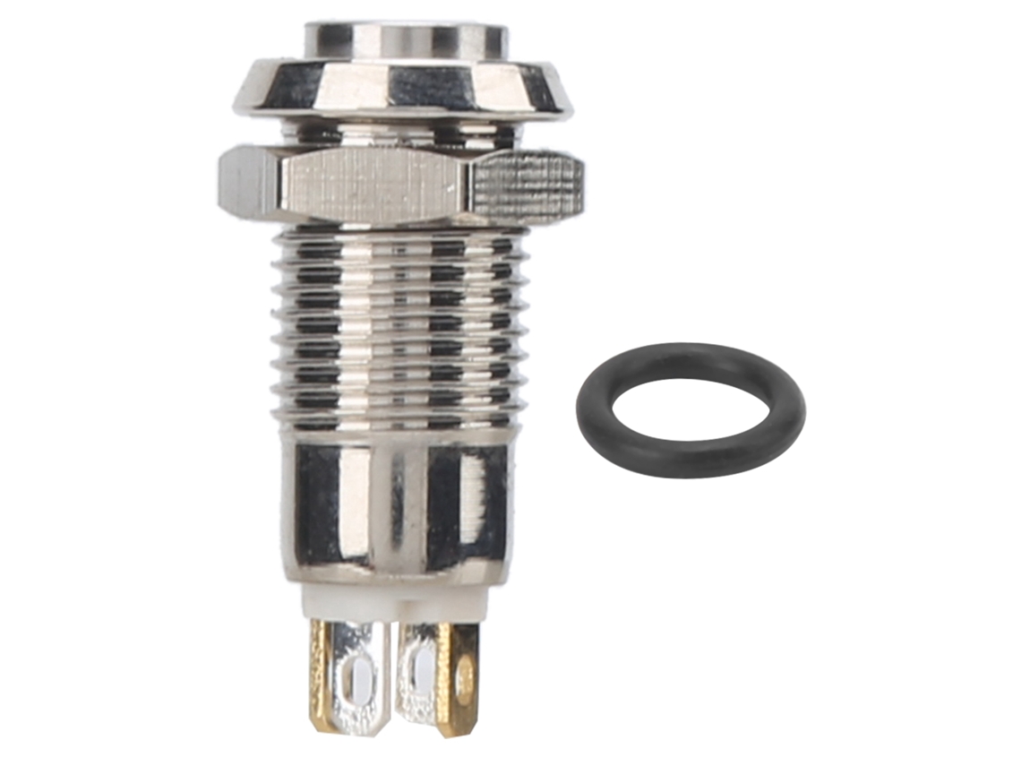 Interruptor Push Button 8mm Inox Ip65 À Prova D'água Iniciar 3v Azul