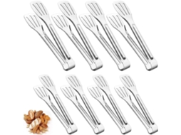 8 Pinças de Aço Inoxidável para Cozinha, Tamanhos 7 e 9 Polegadas, para Grelhar, Assar, Servir e Saladas